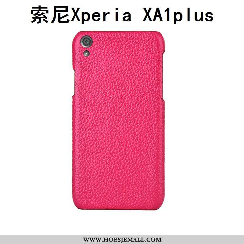 Hoesje Sony Xperia Xa1 Plus Echt Leer Bescherming Anti-fall Mobiele Telefoon Luxe Achterklep Roos