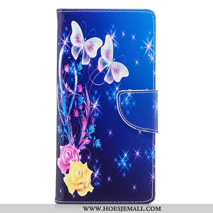 Hoes Sony Xperia Xa1 Plus Bescherming Leren Hoesje Zwart Mobiele Telefoon Clamshell Anti-fall Zwarte