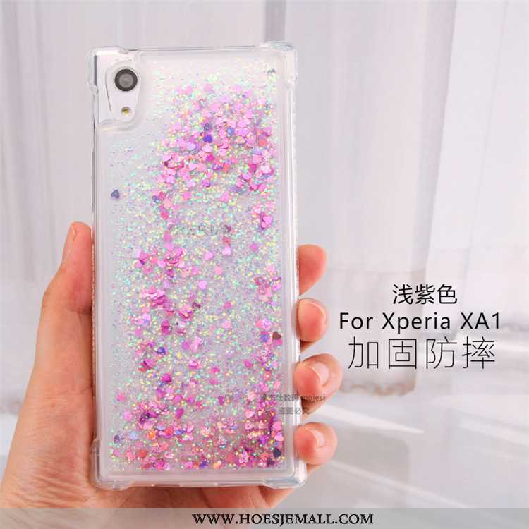 Hoesje Sony Xperia Xa1 Scheppend Doorzichtig Roze Hoes Hanger Drijfzand