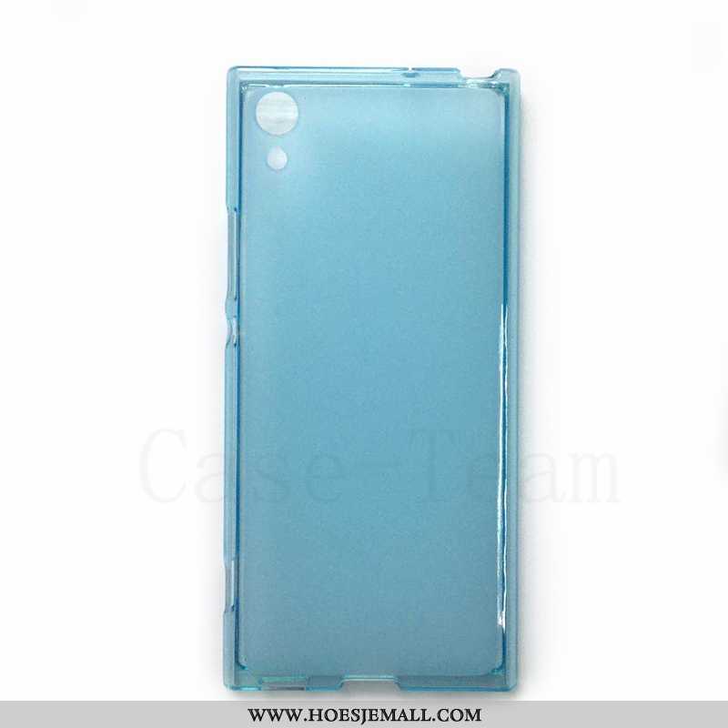 Hoesje Sony Xperia Xa1 Bescherming Mobiele Telefoon Blauw Doek Hoes Blauwe