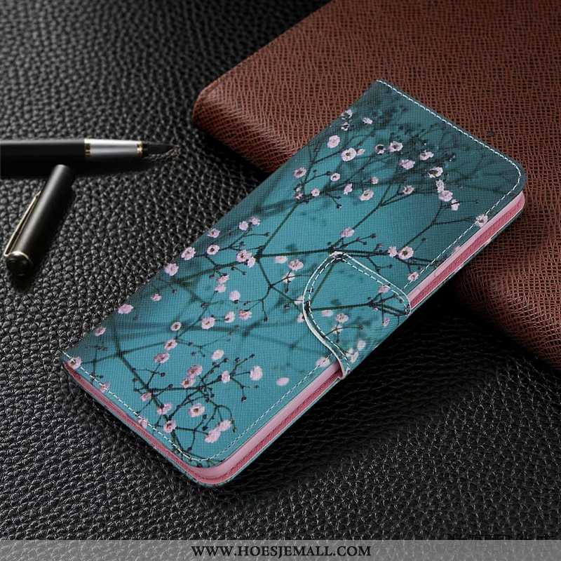 Hoes Sony Xperia Xa1 Leren Hoesje Bescherming Blauw Folio Mobiele Telefoon Blauwe