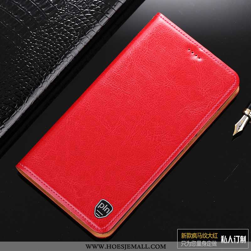 Hoes Sony Xperia Xa1 Bescherming Leren Hoesje Mobiele Telefoon High End Anti-fall Rood Roos