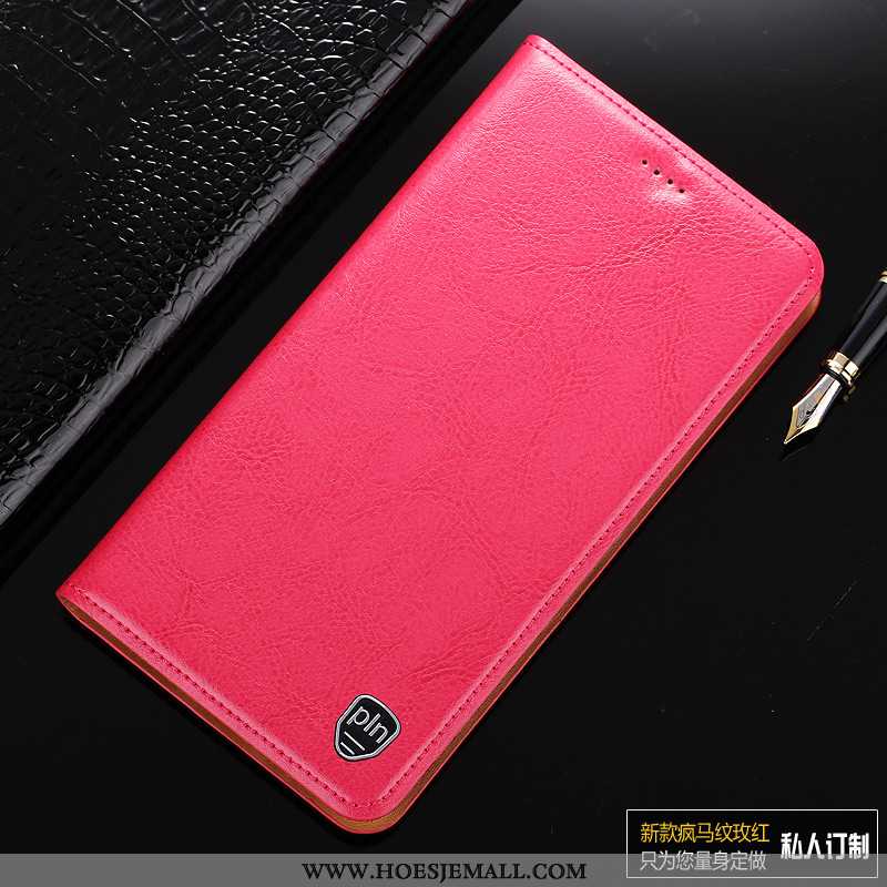 Hoes Sony Xperia Xa1 Bescherming Leren Hoesje Mobiele Telefoon High End Anti-fall Rood Roos