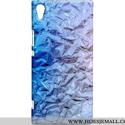 Hoes Sony Xperia Xa1 Ultra Scheppend Trend Mobiele Telefoon Blauw Metaal Hoesje Blauwe