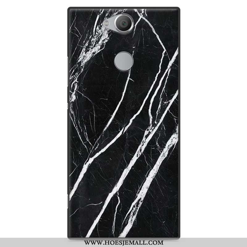 Hoes Sony Xperia Xa2 Plus Patroon Hout Hoesje Wind Anti-fall Grijs