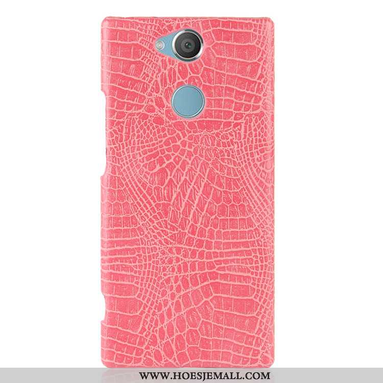 Hoesje Sony Xperia Xa2 Patroon Bescherming Hoes Krokodil Hard Zwart Zwarte