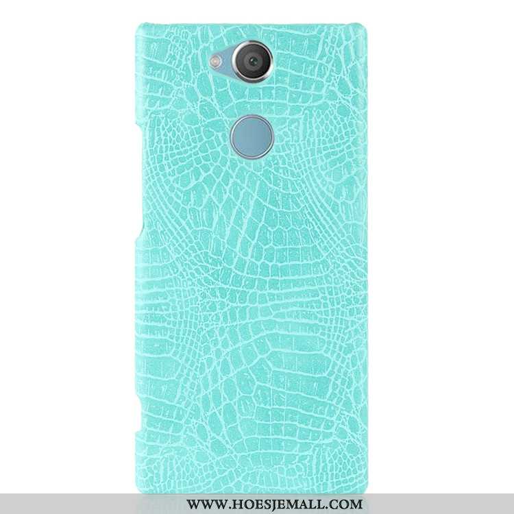 Hoesje Sony Xperia Xa2 Patroon Bescherming Hoes Krokodil Hard Zwart Zwarte