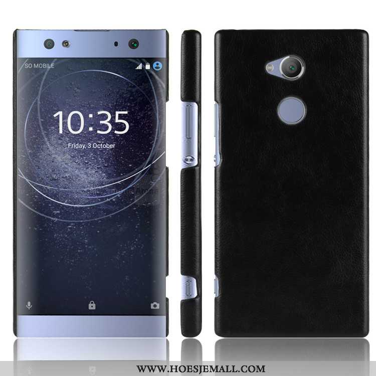 Hoes Sony Xperia Xa2 Leer Patroon Mobiele Telefoon Soort Aziatische Vrucht Bescherming Hoesje Rood