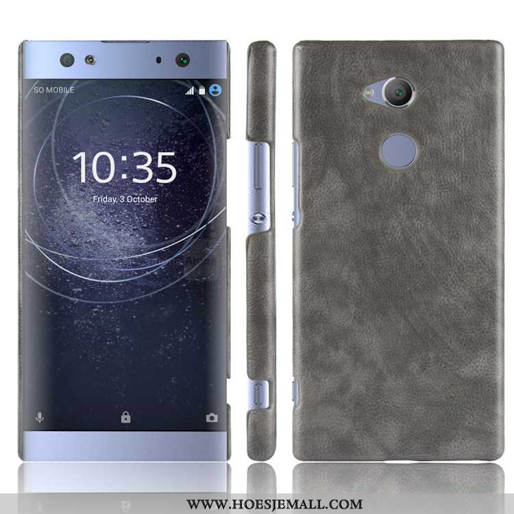 Hoes Sony Xperia Xa2 Leer Patroon Mobiele Telefoon Soort Aziatische Vrucht Bescherming Hoesje Rood