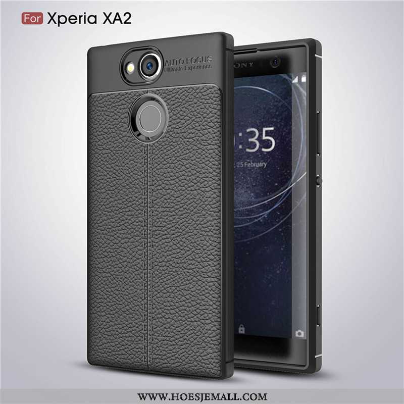 Hoes Sony Xperia Xa2 Bescherming Patroon Mobiele Telefoon Hoesje Antislip Zwart Zwarte