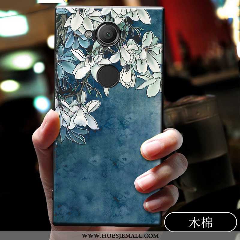 Hoesje Sony Xperia Xa2 Ultra Schrobben Spotprent Blauw Zacht Mobiele Telefoon Hoes Blauwe