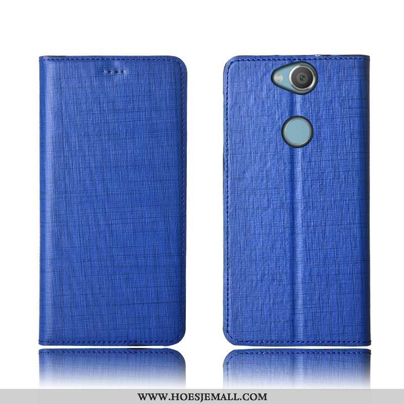 Hoesje Sony Xperia Xa2 Ultra Bescherming Leren Anti-fall Nieuw All Inclusive Hoes Blauw Blauwe