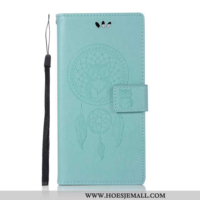 Hoesje Sony Xperia Xz Premium Leren Portemonnee Bescherming Mobiele Telefoon Blauw Folio Blauwe