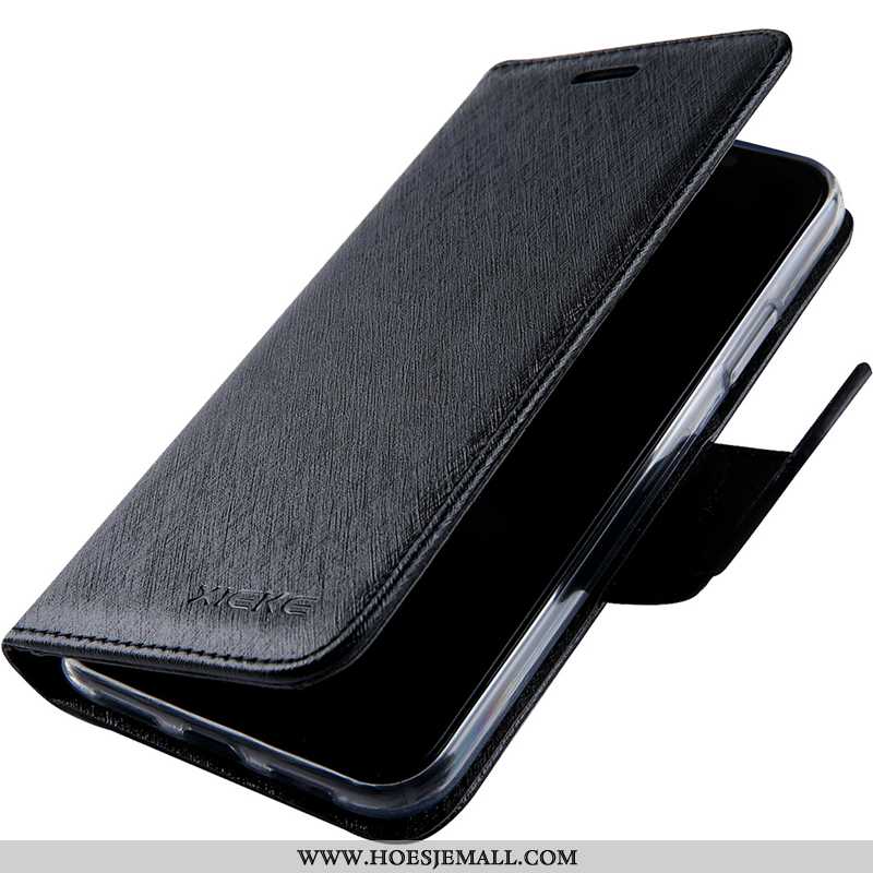 Hoesje Sony Xperia Xz1 Compact Patroon Leren Folio Maand Mobiele Telefoon Bedrijf Blauwe