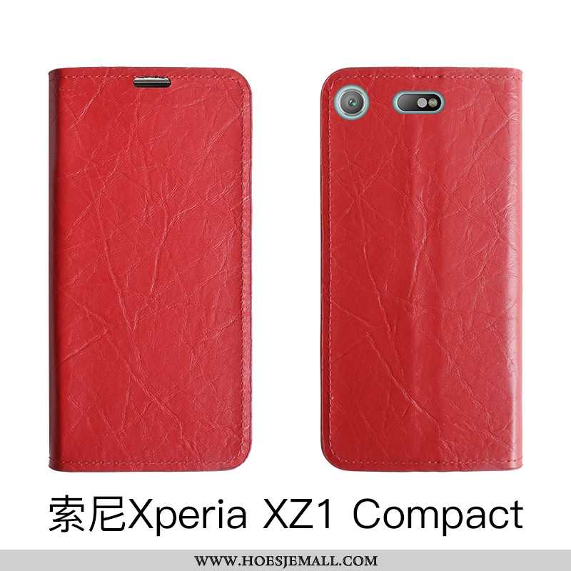 Hoesje Sony Xperia Xz1 Compact Dun Siliconen Leer Anti-fall Rood Hoes