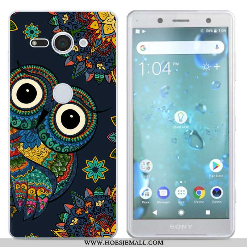 Hoesje Sony Xperia Xz2 Compact Siliconen Scheppend Zwart Hoes Mobiele Telefoon Zwarte