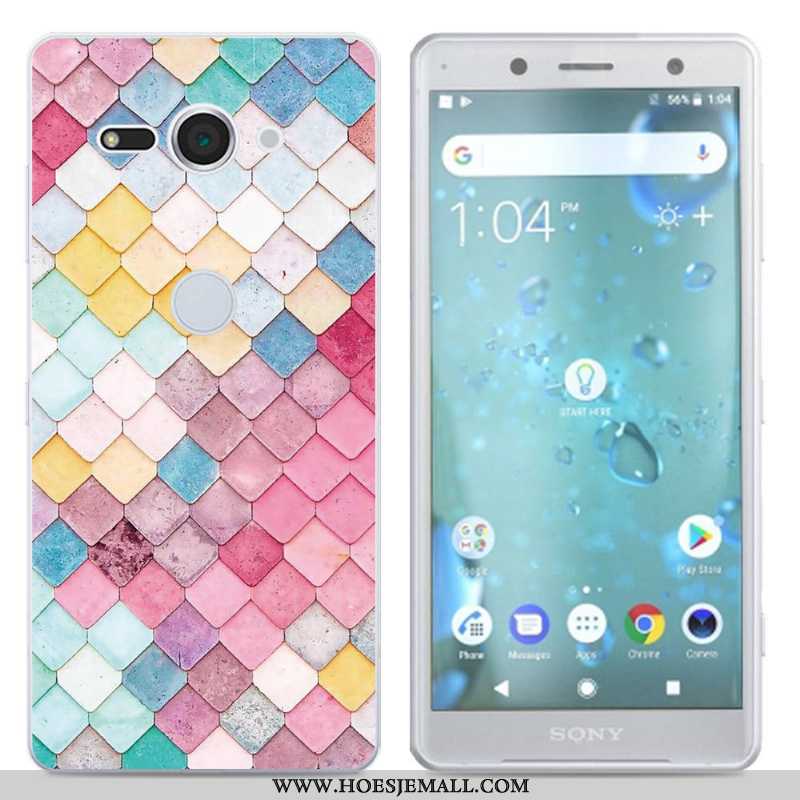 Hoesje Sony Xperia Xz2 Compact Siliconen Scheppend Zwart Hoes Mobiele Telefoon Zwarte