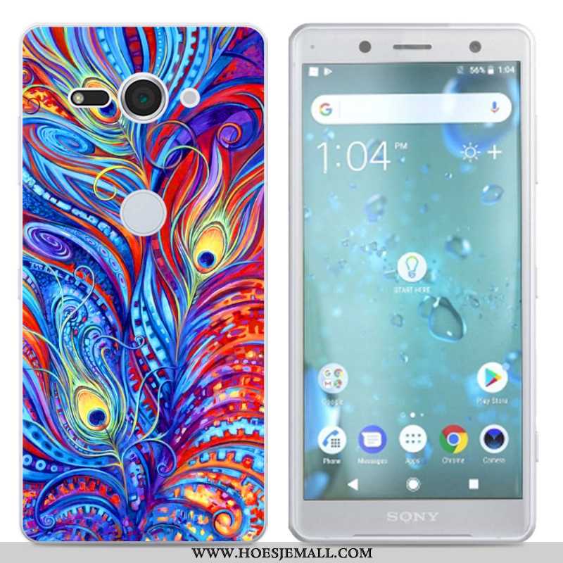 Hoesje Sony Xperia Xz2 Compact Siliconen Scheppend Zwart Hoes Mobiele Telefoon Zwarte