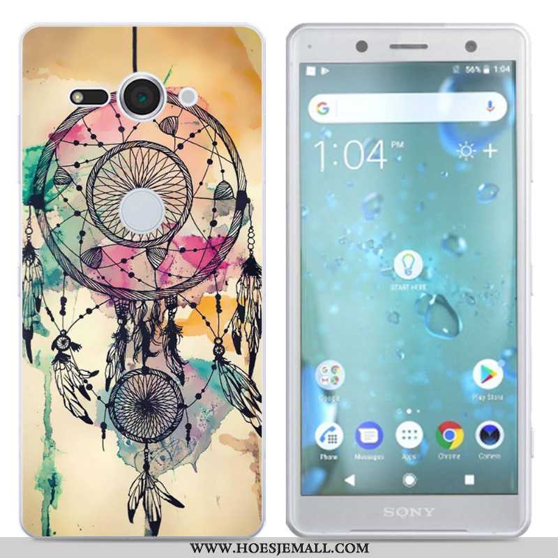 Hoesje Sony Xperia Xz2 Compact Siliconen Scheppend Zwart Hoes Mobiele Telefoon Zwarte