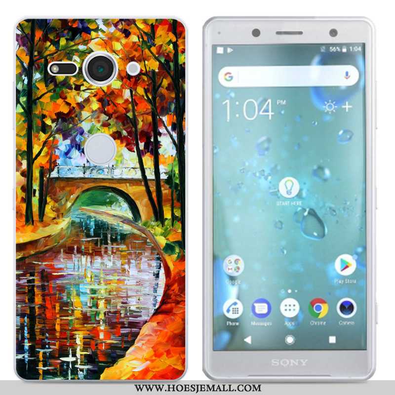 Hoesje Sony Xperia Xz2 Compact Siliconen Scheppend Zwart Hoes Mobiele Telefoon Zwarte