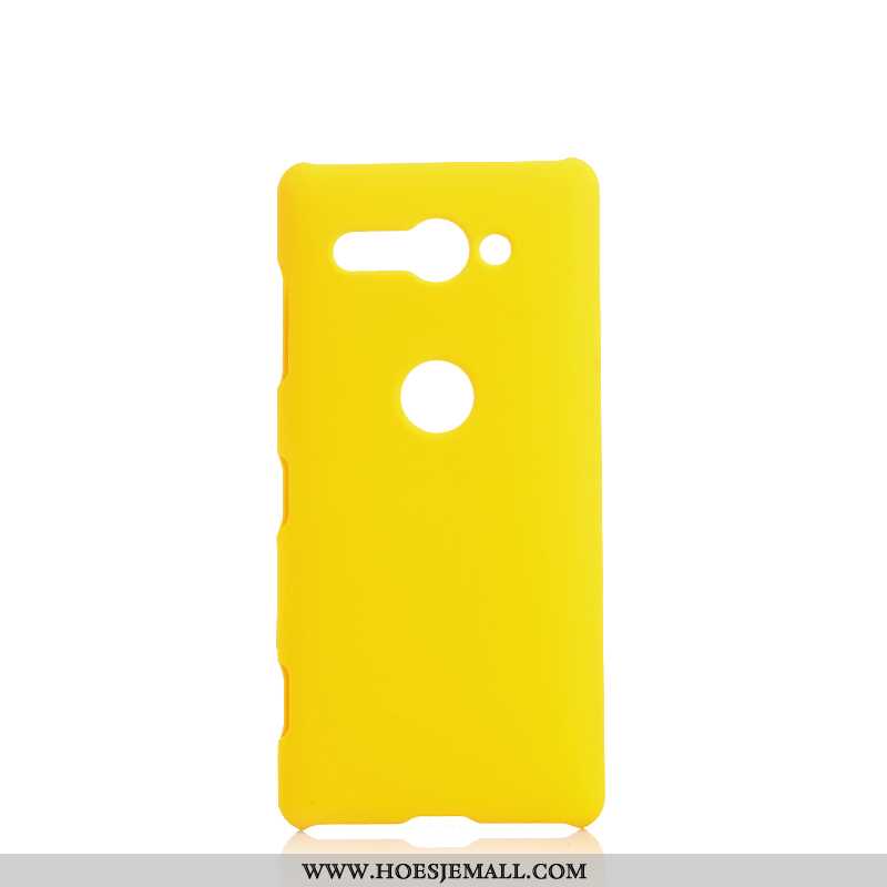 Hoesje Sony Xperia Xz2 Compact Schrobben Bescherming Anti-fall Hoes Hard Geel Mobiele Telefoon