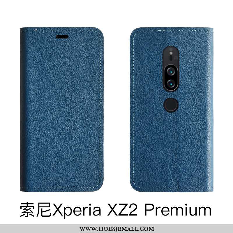 Hoesje Sony Xperia Xz2 Premium Echt Leer Mobiele Telefoon Rood Folio