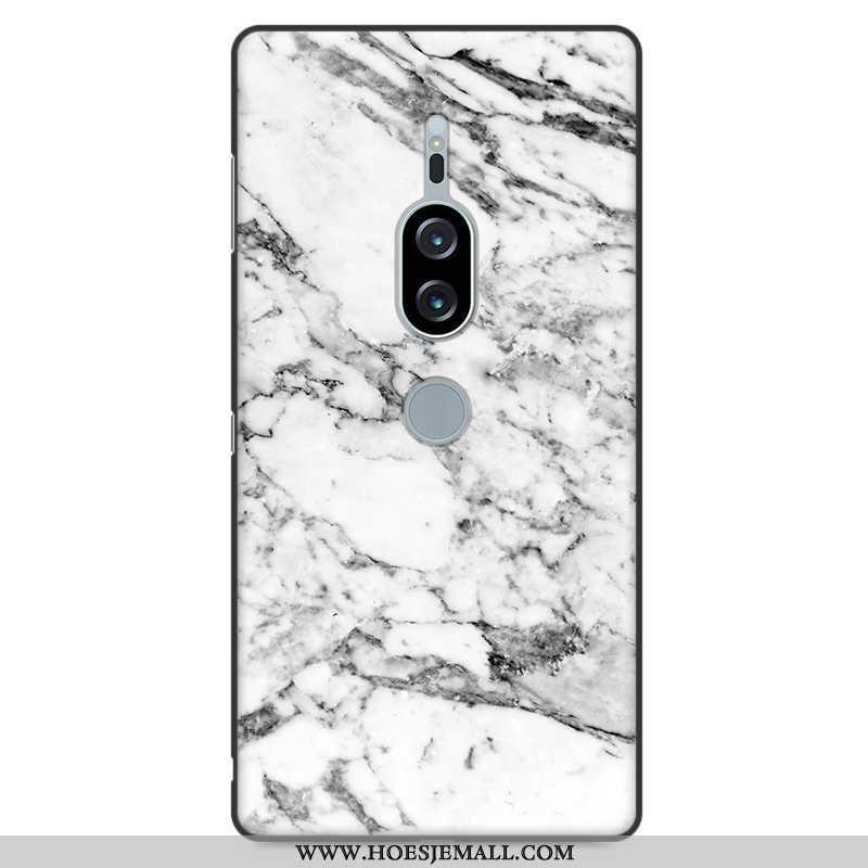 Hoesje Sony Xperia Xz2 Premium Patroon Hout Persoonlijk Bescherming Mobiele Telefoon Hoes Grijs