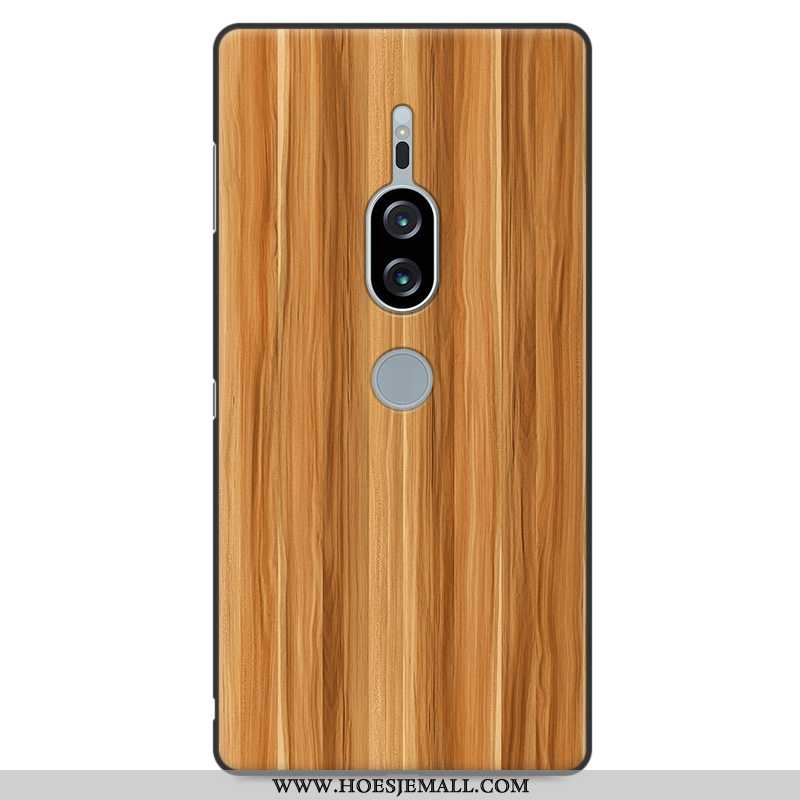 Hoesje Sony Xperia Xz2 Premium Patroon Hout Persoonlijk Bescherming Mobiele Telefoon Hoes Grijs