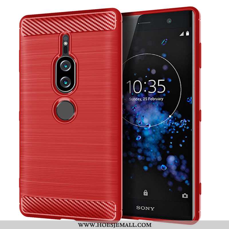 Hoes Sony Xperia Xz2 Premium Zacht Siliconen Bescherming Schrobben Persoonlijk Rood Mobiele Telefoon