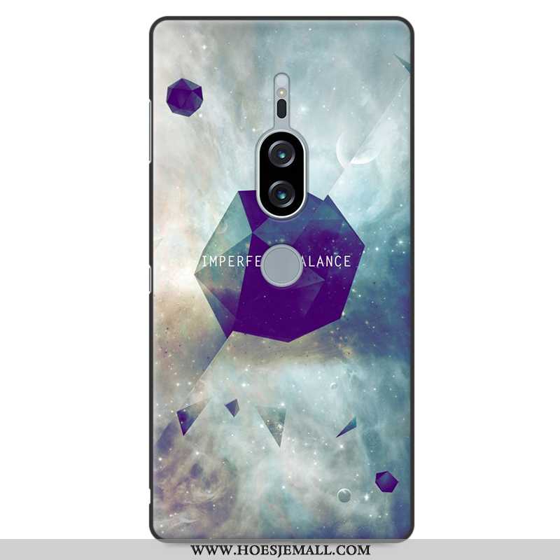 Hoes Sony Xperia Xz2 Premium Scheppend Spotprent Siliconen Donkerblauw Hoesje Zacht Donkerblauwe