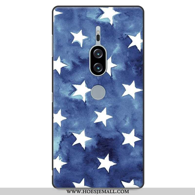 Hoes Sony Xperia Xz2 Premium Scheppend Spotprent Siliconen Donkerblauw Hoesje Zacht Donkerblauwe