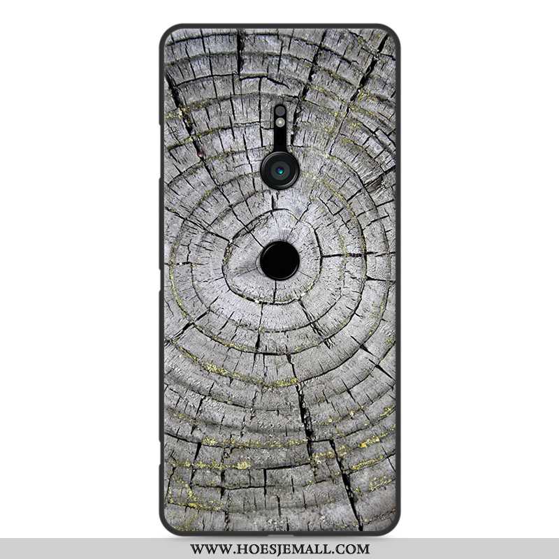 Hoes Sony Xperia Xz3 Persoonlijk Vintage Hout Hoesje Bescherming Siliconen Khaki