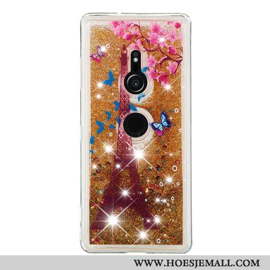 Hoes Sony Xperia Xz3 Scheppend Spotprent Mobiele Telefoon Purper Drijfzand Hoesje