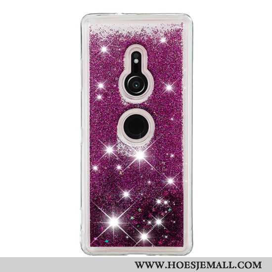 Hoes Sony Xperia Xz3 Scheppend Spotprent Mobiele Telefoon Purper Drijfzand Hoesje