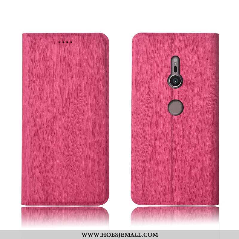 Hoesje Sony Xperia Xz3 Bescherming Leren Boom Patroon Clamshell All Inclusive Blauwe