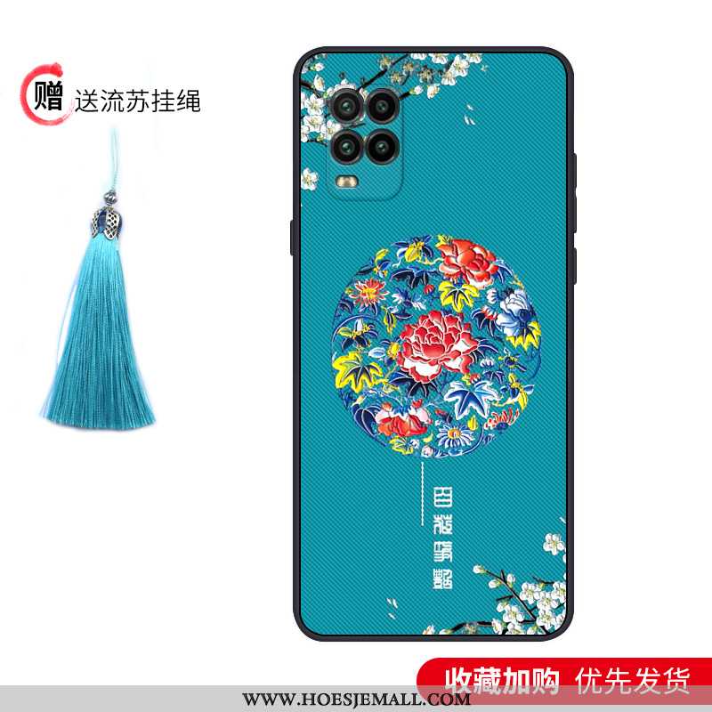 Hoesje Xiaomi Mi 10 Lite Zacht Siliconen Dun All Inclusive Scheppend Wind Mobiele Telefoon Blauwe