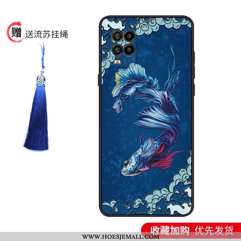 Hoesje Xiaomi Mi 10 Lite Zacht Siliconen Dun All Inclusive Scheppend Wind Mobiele Telefoon Blauwe