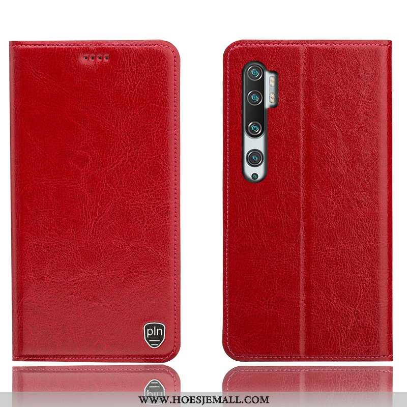 Hoesje Xiaomi Mi 10 Lite Bescherming Leren All Inclusive Mini Patroon Mobiele Telefoon Jeugd Rood