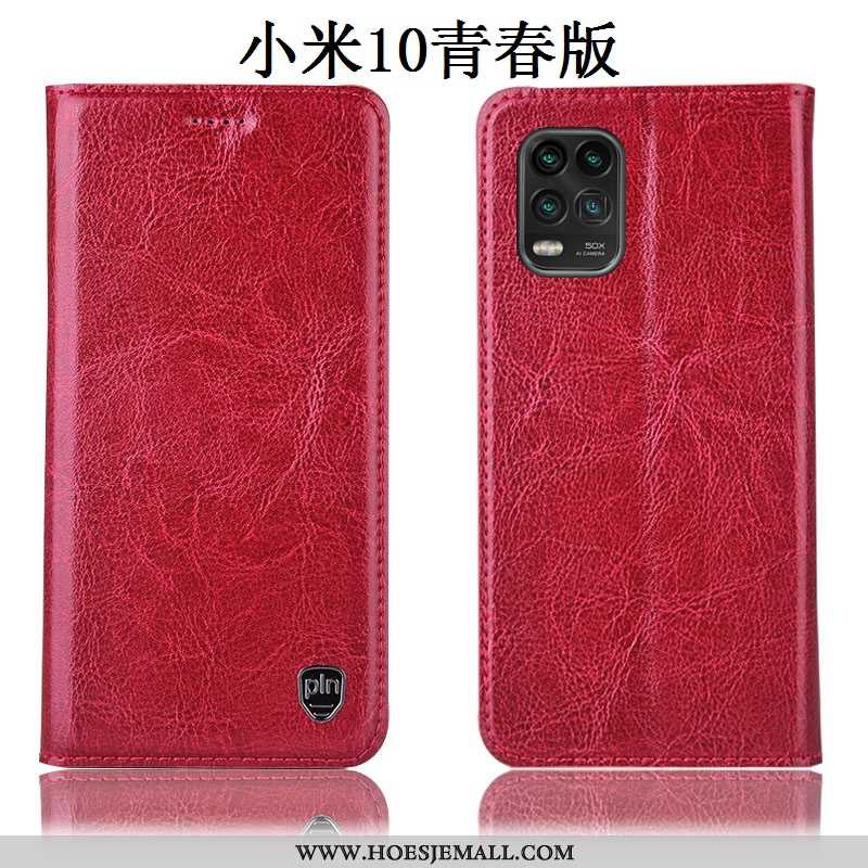 Hoesje Xiaomi Mi 10 Lite Bescherming Leren All Inclusive Mini Patroon Mobiele Telefoon Jeugd Rood