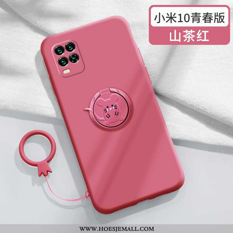 Hoesje Xiaomi Mi 10 Lite Spotprent Trend Mini Anti-fall Schrobben Zacht Rat Rood