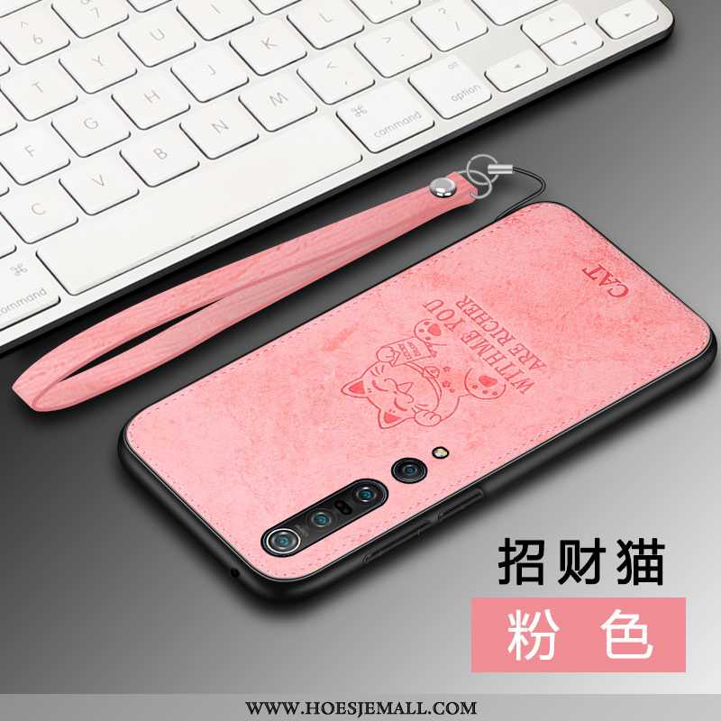 Hoes Xiaomi Mi 10 Pro Patroon Trend Magnetisch Heimelijkheid Siliconen Zacht Anti-fall Roze