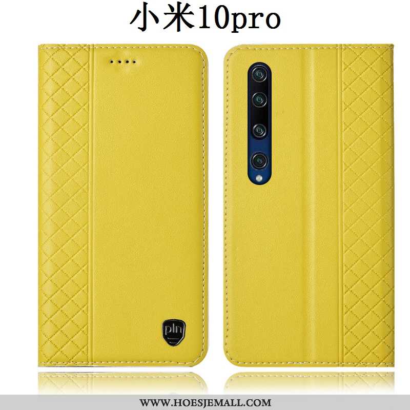 Hoes Xiaomi Mi 10 Pro Leren Hoesje Bescherming Anti-fall Folio All Inclusive Geel