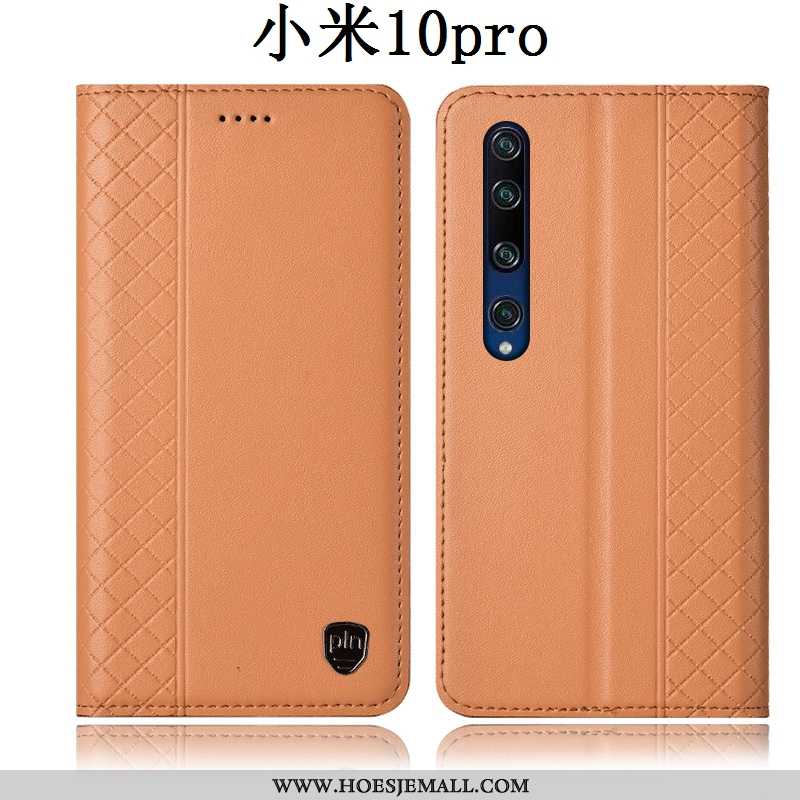 Hoes Xiaomi Mi 10 Pro Leren Hoesje Bescherming Anti-fall Folio All Inclusive Geel