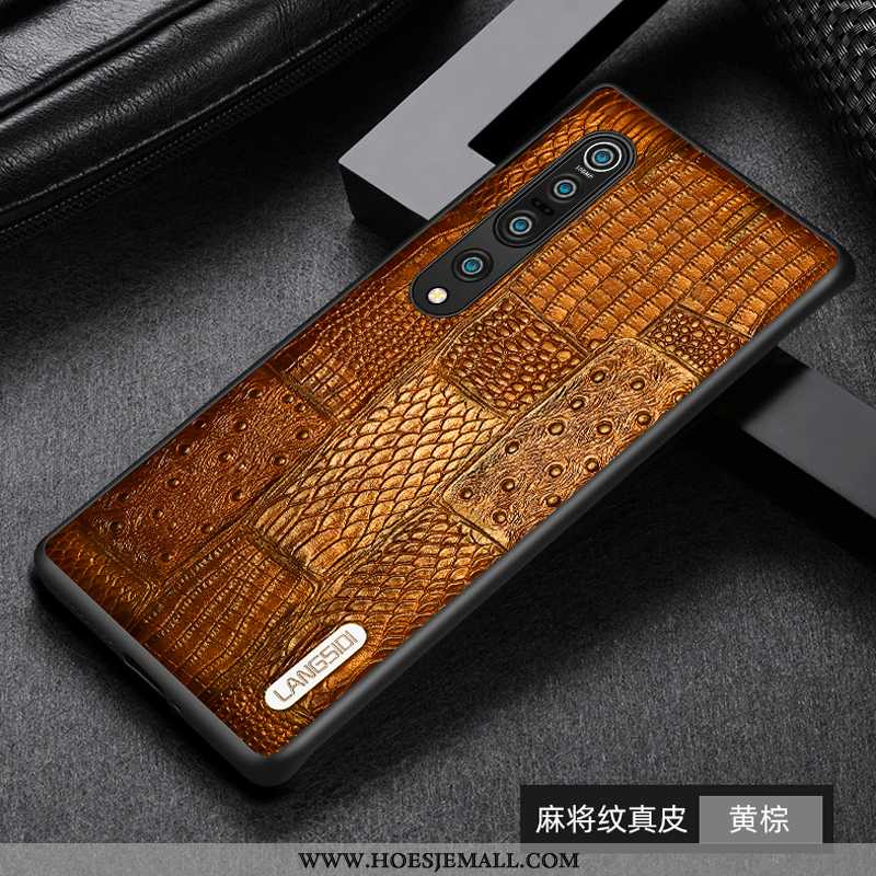 Hoes Xiaomi Mi 10 Pro Leer Bescherming Mobiele Telefoon Bedrijf Leren Hoesje All Inclusive Bruine