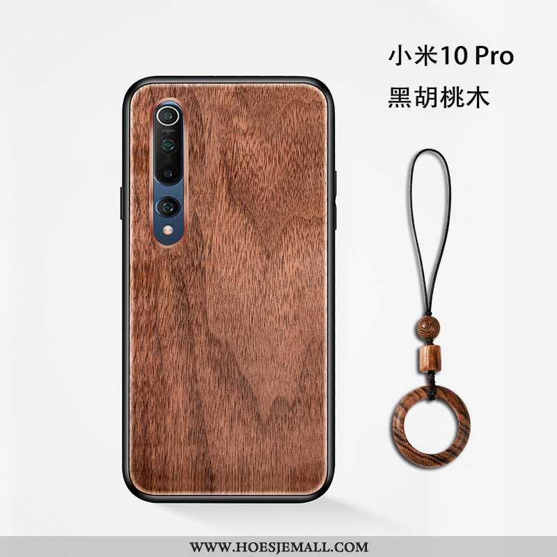 Hoes Xiaomi Mi 10 Pro Patroon Hout Mini Kwaliteit Schrobben Jeugd Hanger Bruin