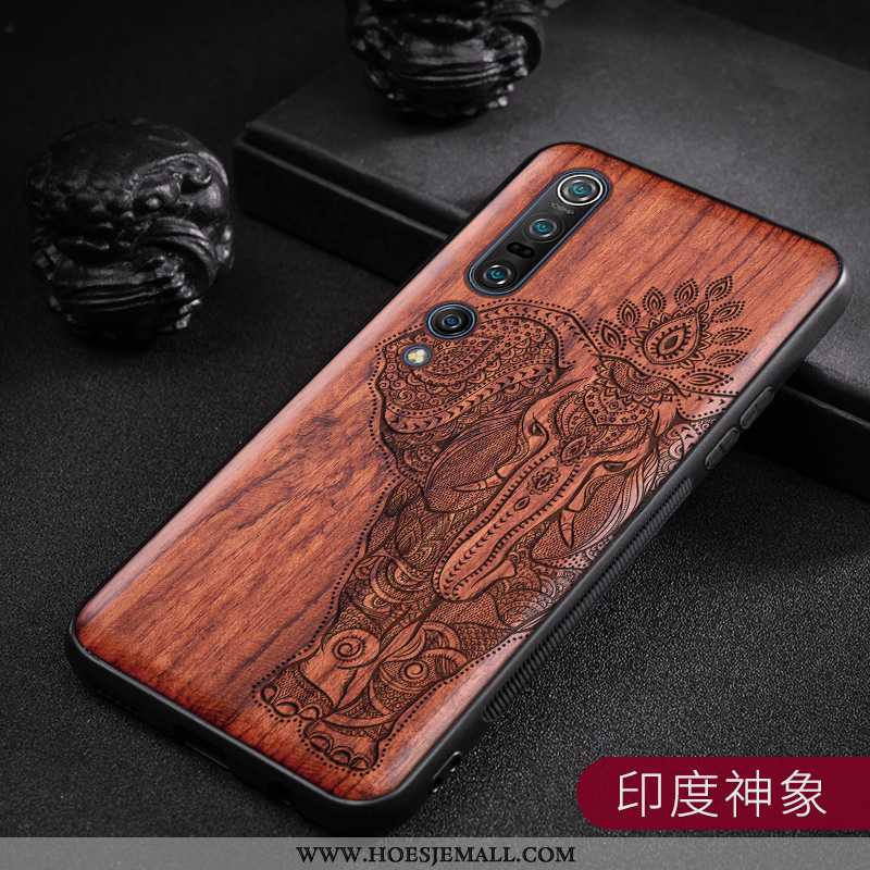 Hoes Xiaomi Mi 10 Pro Patroon Hout Mini Kwaliteit Schrobben Jeugd Hanger Bruin