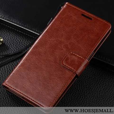 Hoes Xiaomi Mi 10 Pro Zacht Siliconen Mobiele Telefoon Folio Mini Leren Hoesje Bruin