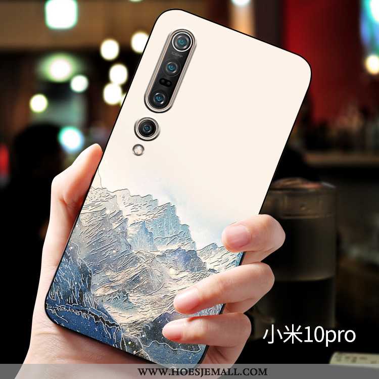 Hoesje Xiaomi Mi 10 Pro Trend Zacht Mobiele Telefoon Chinese Stijl Mini Anti-fall All Inclusive Blau