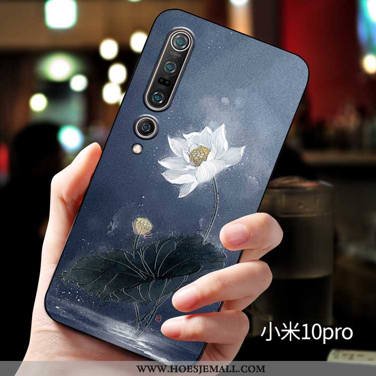 Hoesje Xiaomi Mi 10 Pro Trend Zacht Mobiele Telefoon Chinese Stijl Mini Anti-fall All Inclusive Blau