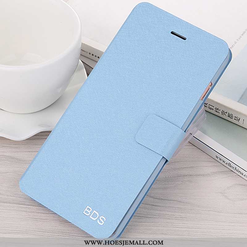 Hoesje Xiaomi Mi 10 Pro Luxe Patroon Clamshell Bescherming Leren Mode Blauw Blauwe